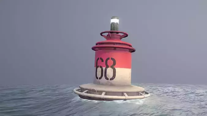 Buoy River RB-4-02 Right Drift Mark Low-poly 3D model