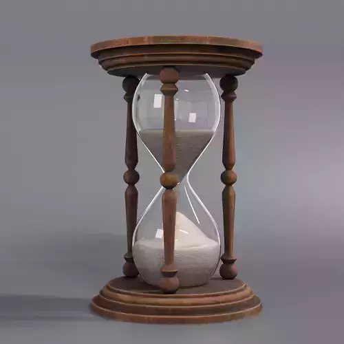 Low poly Hourglass Sand Clock with PBR textures Low-poly 3D model