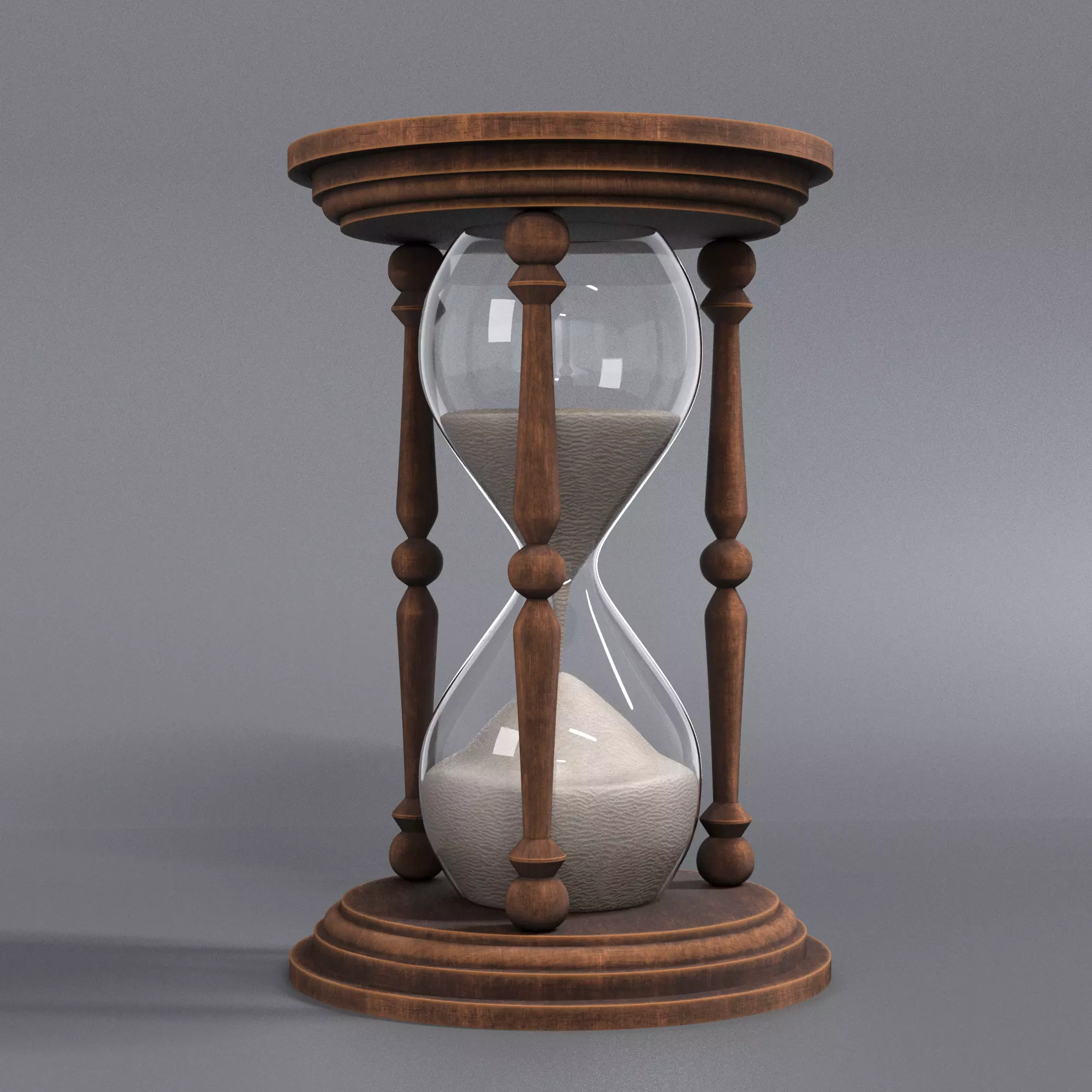 Low poly Hourglass Sand Clock with PBR textures Low-poly 3D model_0