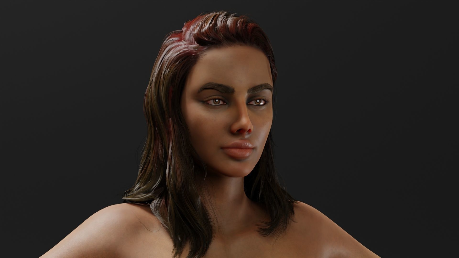 Realistic Female Character - Mariama 3D model_1