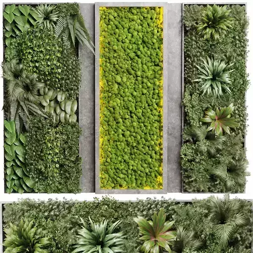 Concrete frame Vertical plant and moss garden wall box