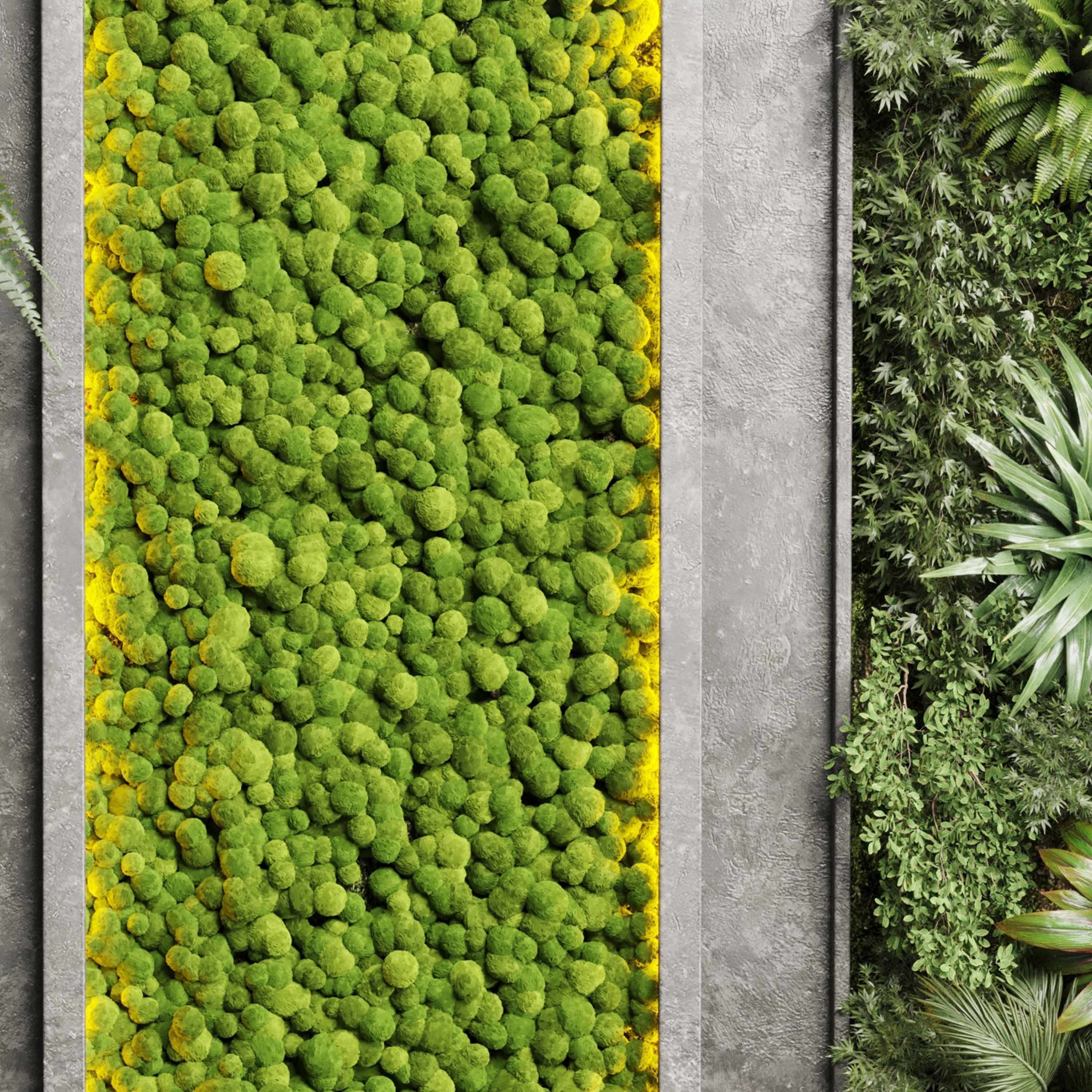 Concrete frame Vertical plant and moss garden wall box 3D model_5