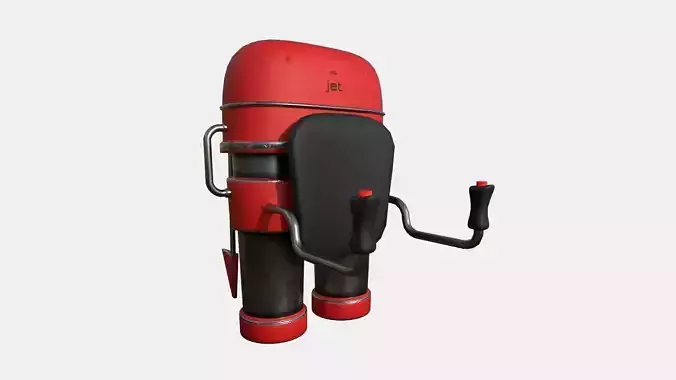 Jetpack C01 Red - SciFi Character Design Low-poly 3D model