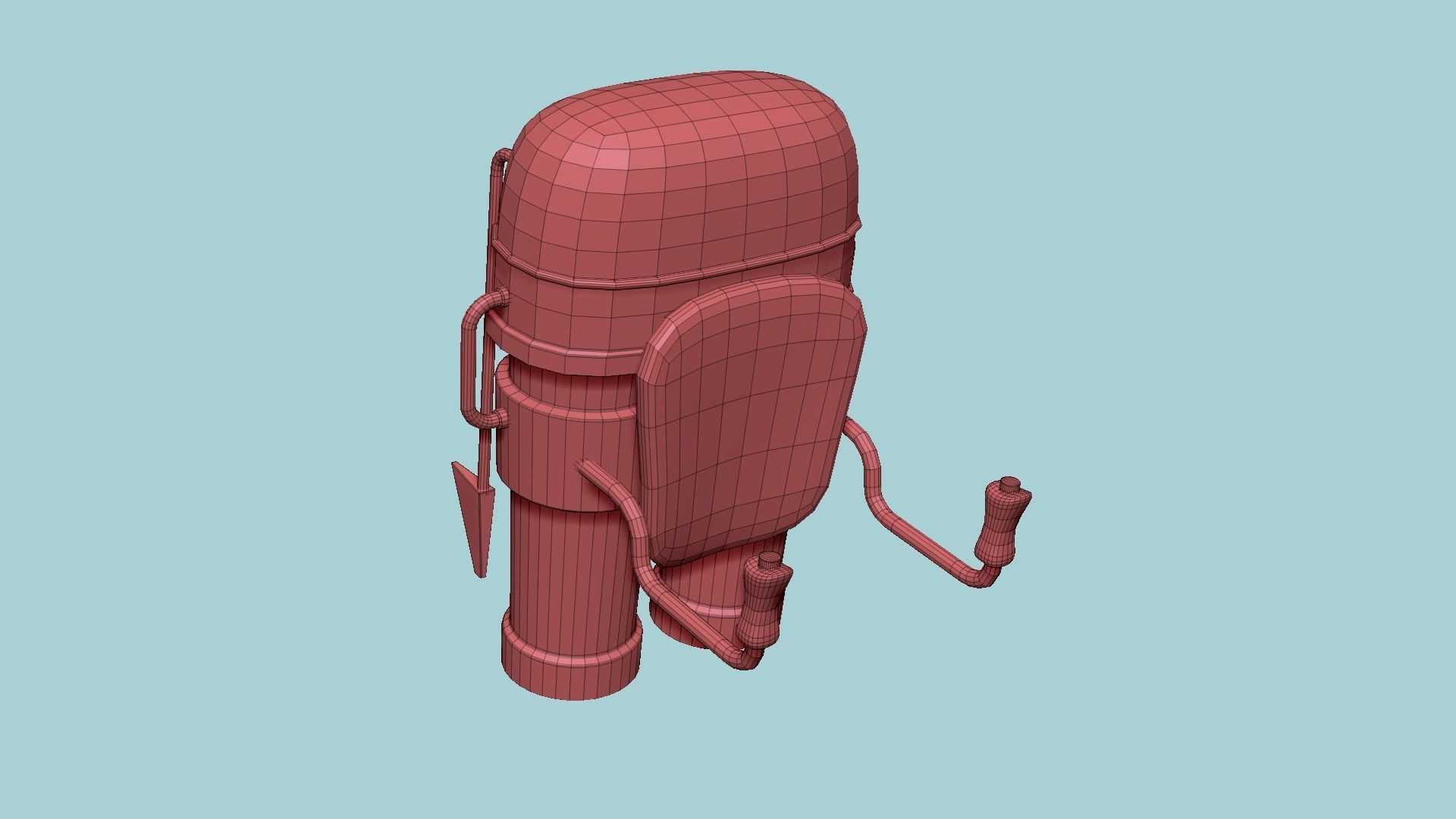 Jetpack C02 Blue - SciFi Character Design Low-poly 3D model_17