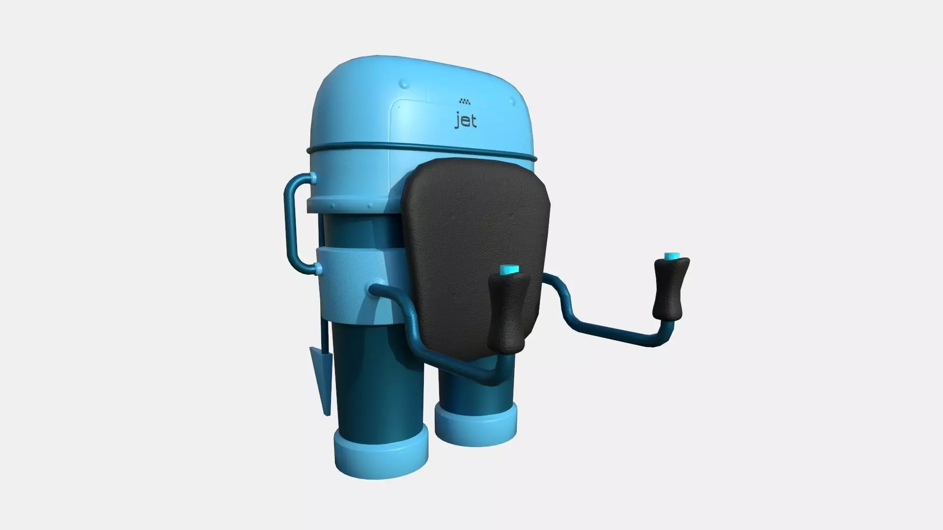 Jetpack C02 Blue - SciFi Character Design Low-poly 3D model_0