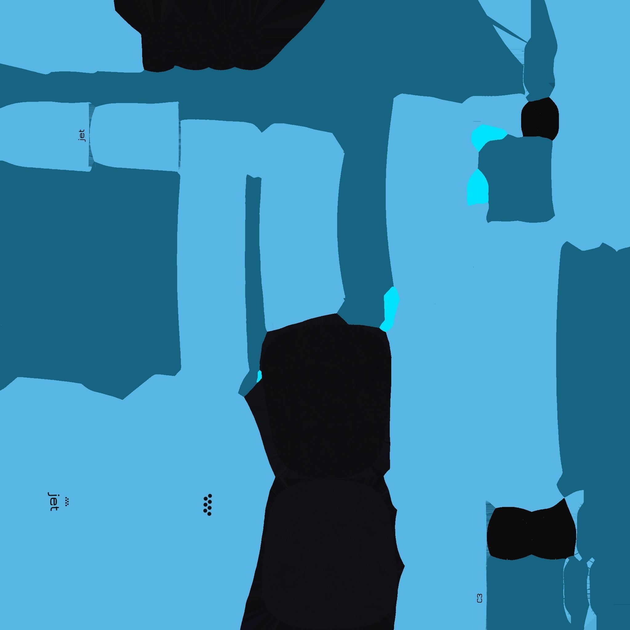 Jetpack C02 Blue - SciFi Character Design Low-poly 3D model_21