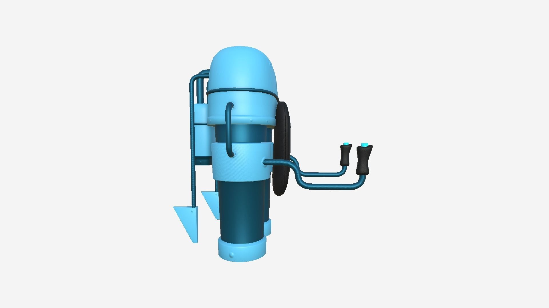 Jetpack C02 Blue - SciFi Character Design Low-poly 3D model_2
