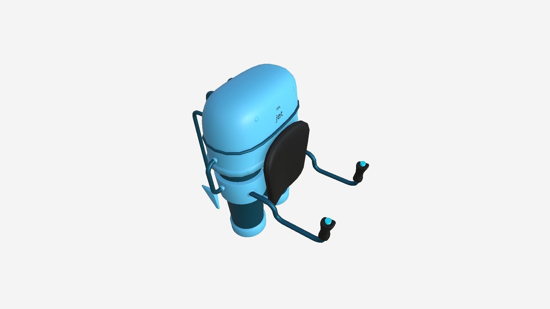 Jetpack C02 Blue - SciFi Character Design Low-poly 3D model_3