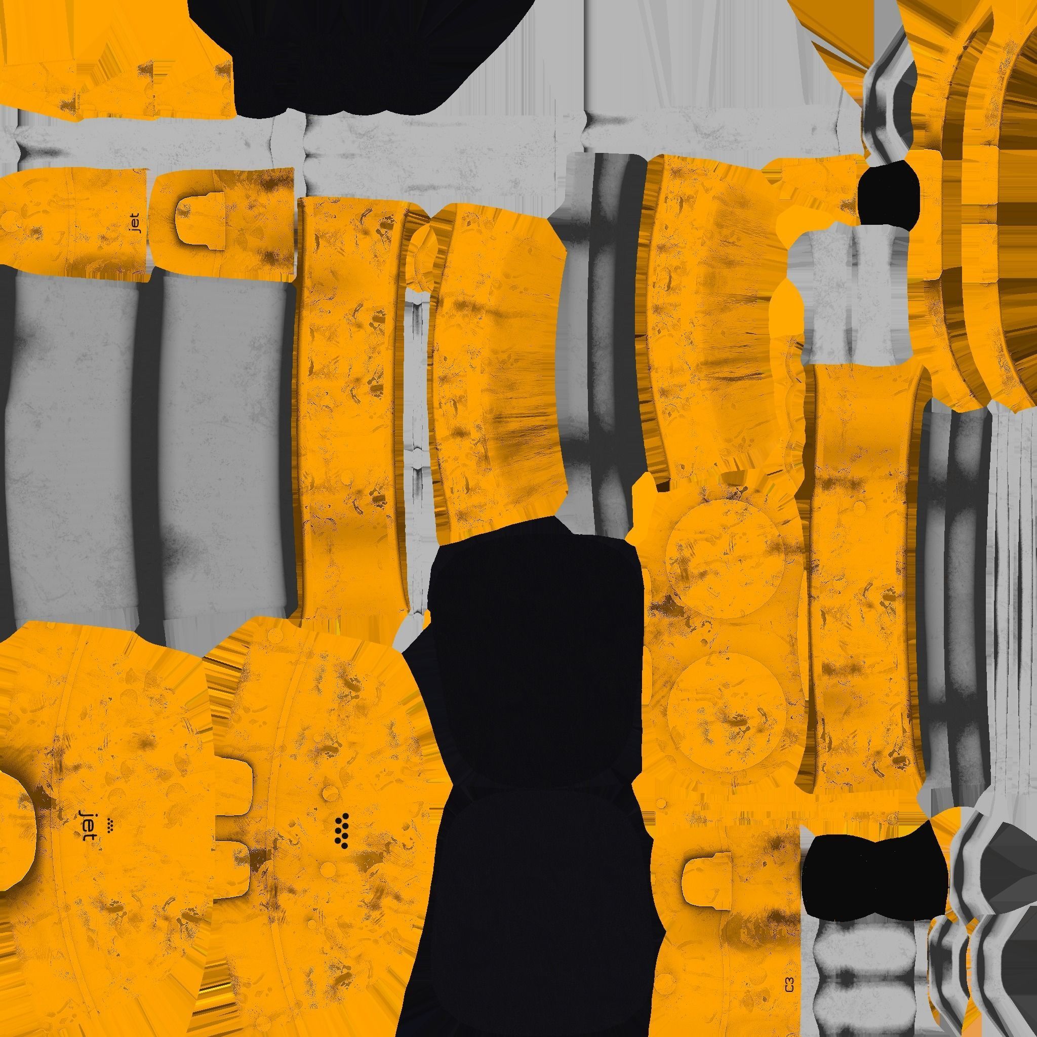 Jetpack C03 Yellow - SciFi Character Design Low-poly 3D model_21