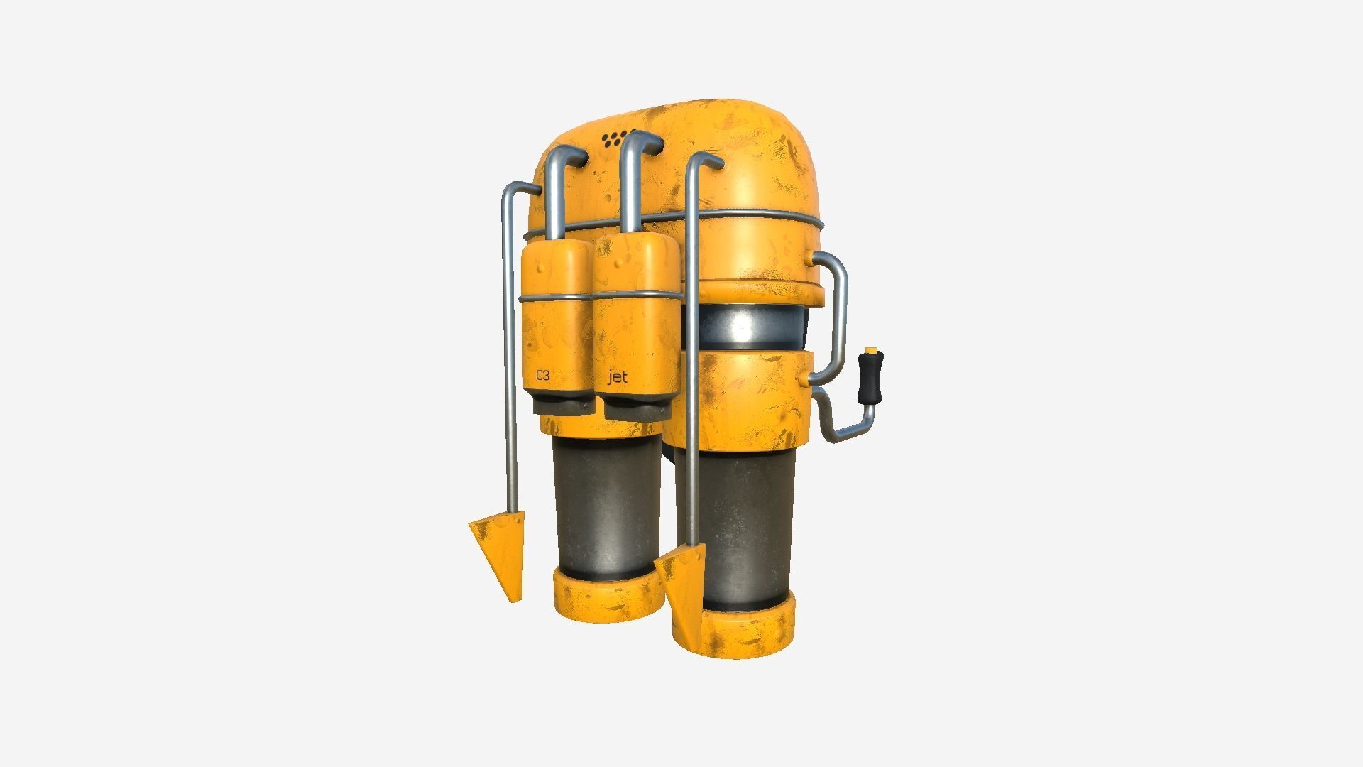 Jetpack C03 Yellow - SciFi Character Design Low-poly 3D model_1