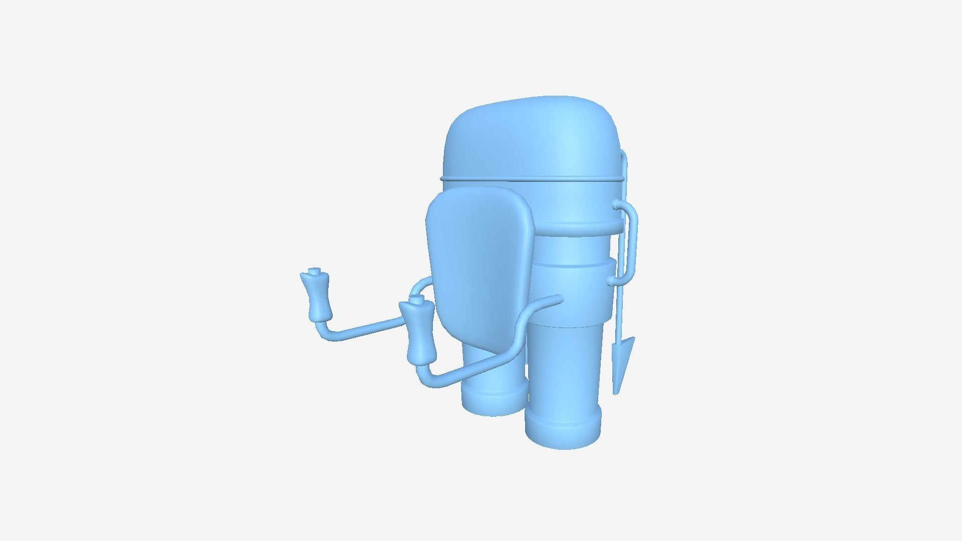 Jetpack C04 Black Bronze - SciFi Character Design Low-poly 3D model_7