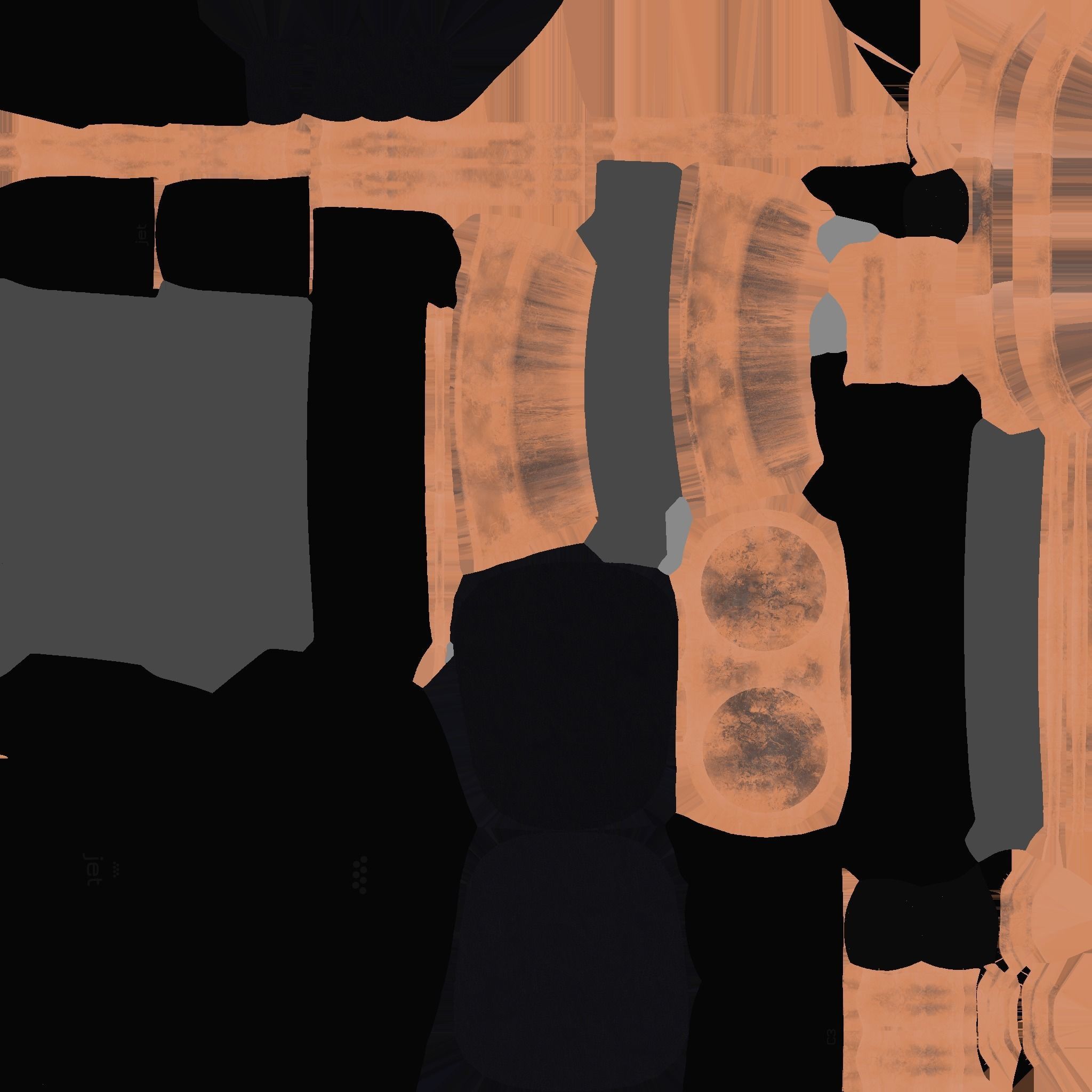 Jetpack C04 Black Bronze - SciFi Character Design Low-poly 3D model_21