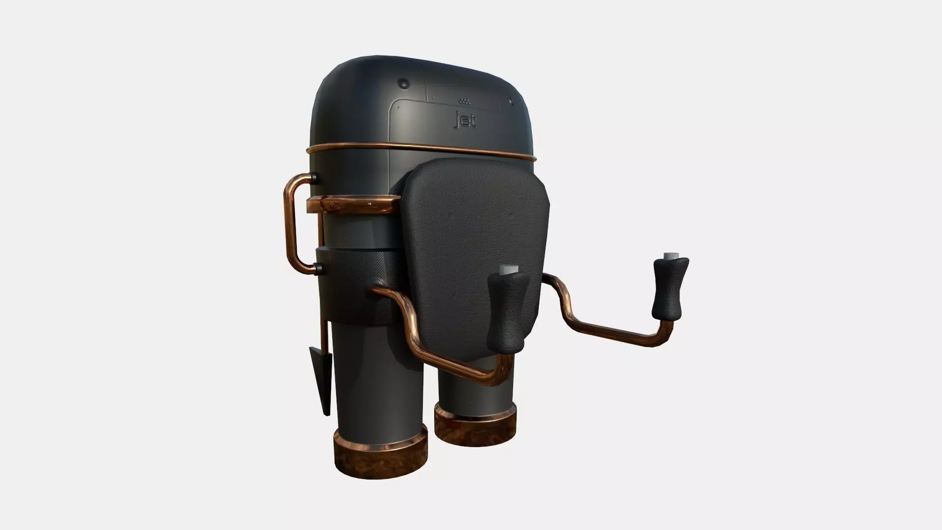 Jetpack C04 Black Bronze - SciFi Character Design Low-poly 3D model_0