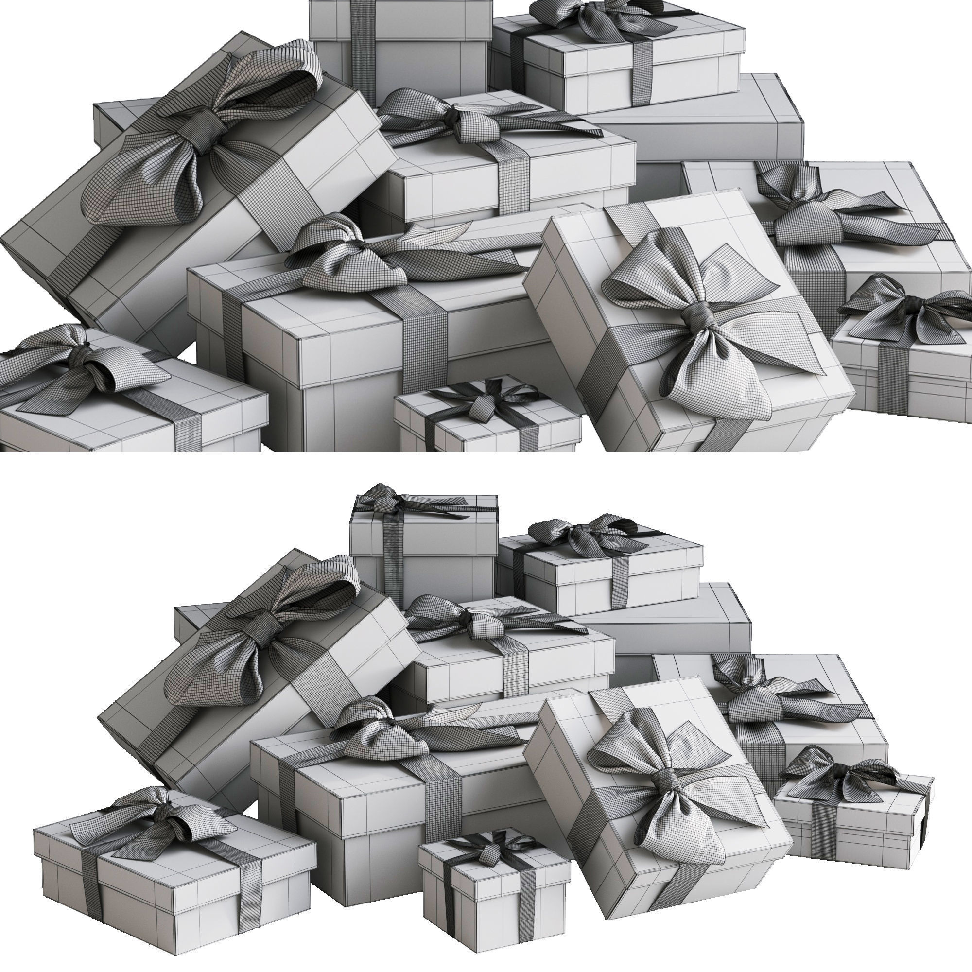 Gift Boxes 3D model_9