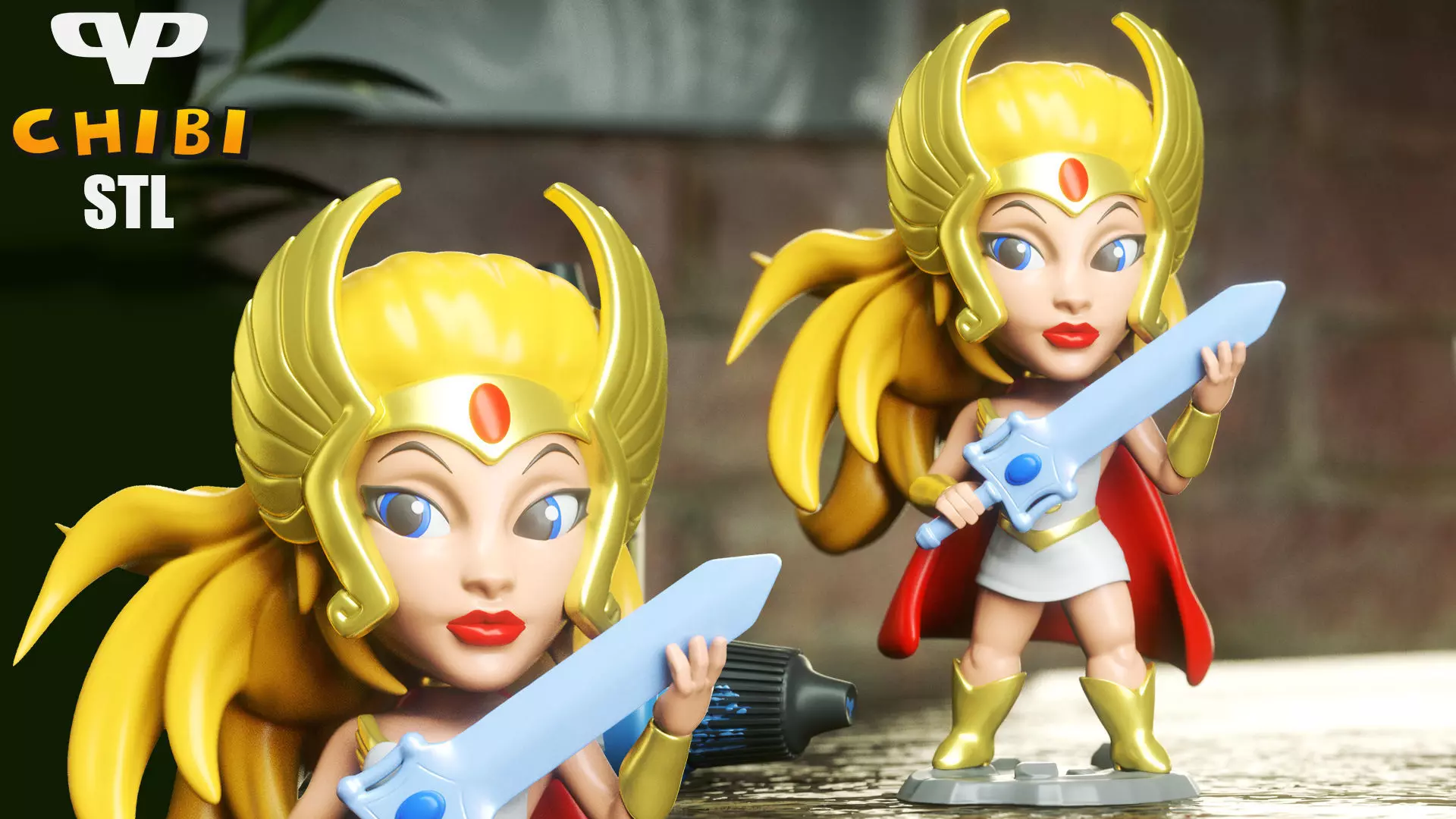 MOTU She-Ra Chibi STL for 3D Printing ChibiSTL 3DXM 3D print model_0