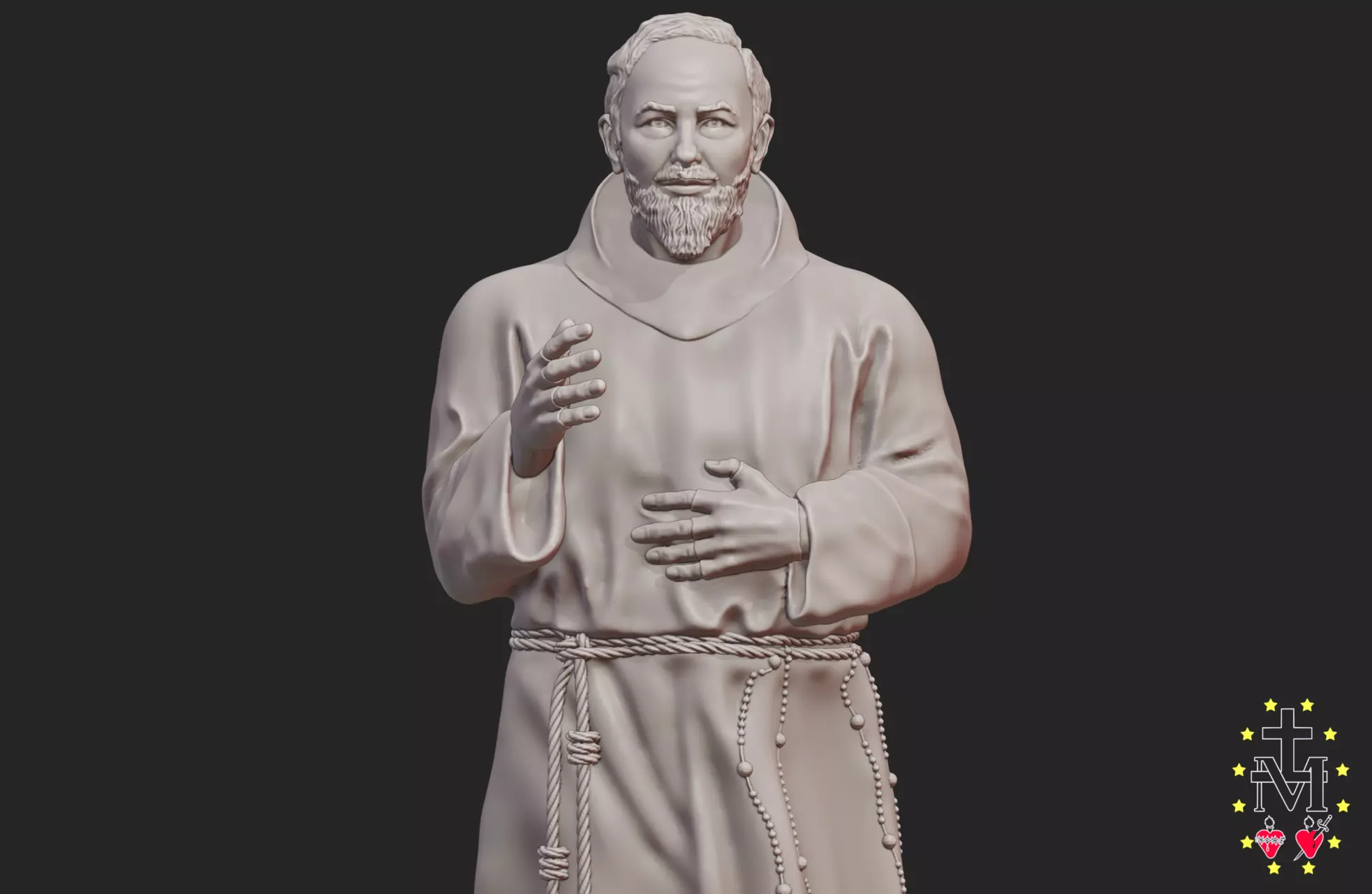 Saint Pio of Pietrelcina - Statue Free 3D print model
