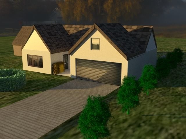 FARM HOUSE WITH POOL  3D model_1