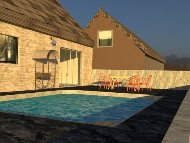 FARM HOUSE WITH POOL  3D model_4