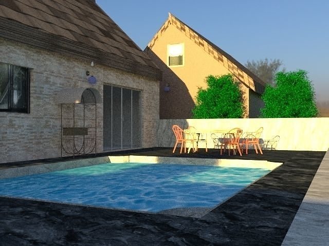 FARM HOUSE WITH POOL  3D model