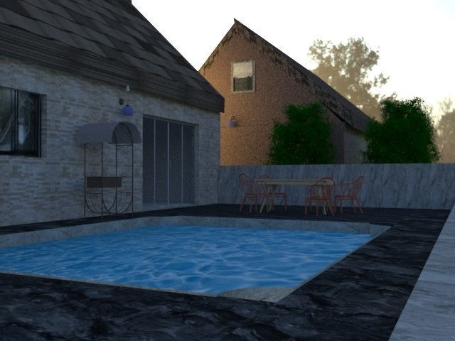FARM HOUSE WITH POOL  3D model_3