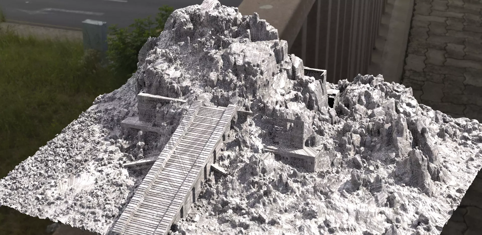 Ziggurat ancient structure 7 3D model_0