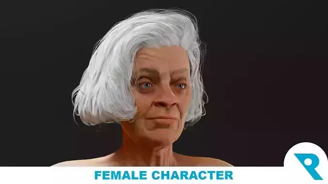 Realistic Female Character - Granny Betty 3D model