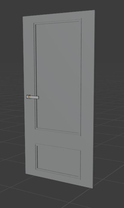 Modern Door Free 3D model_1