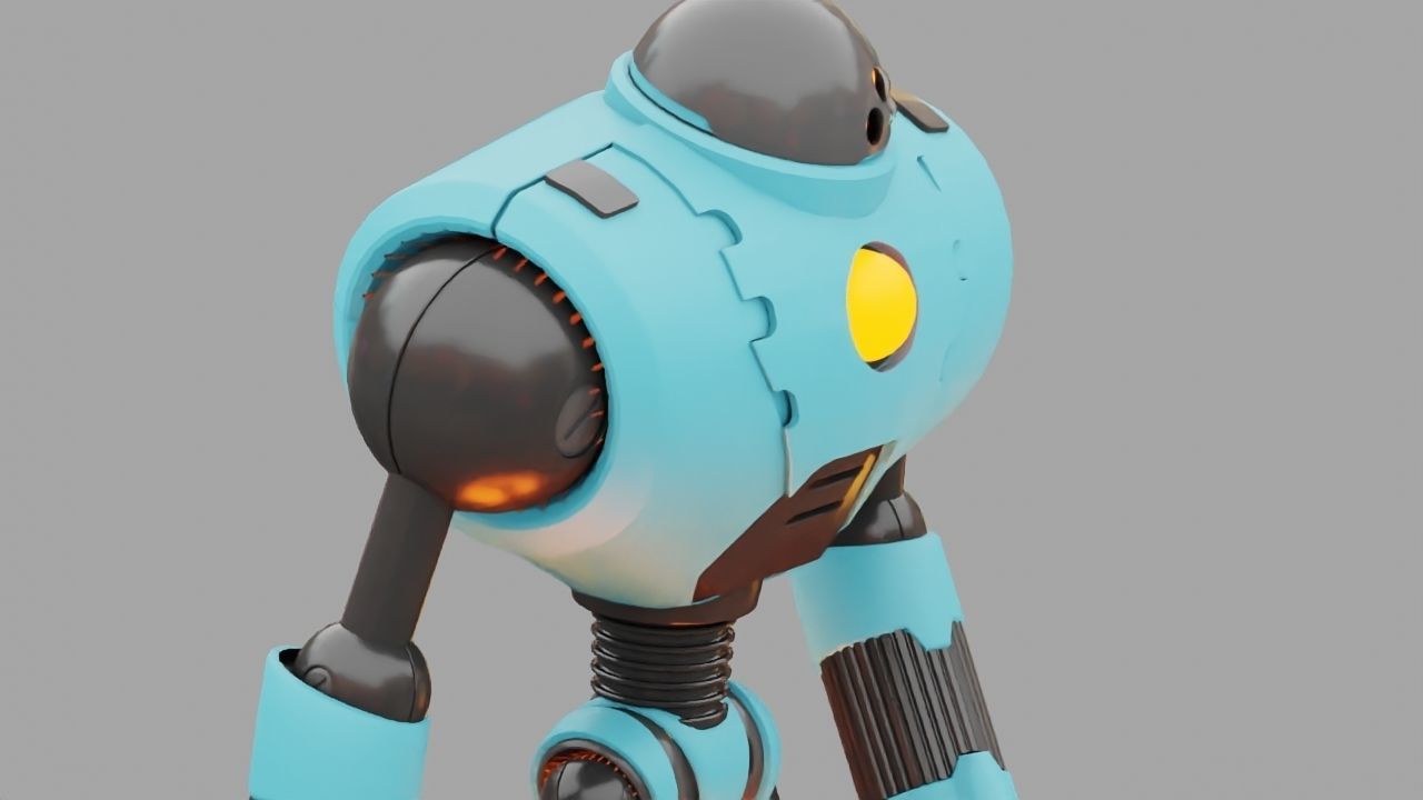 Android rigged- -animated character 3D model_9