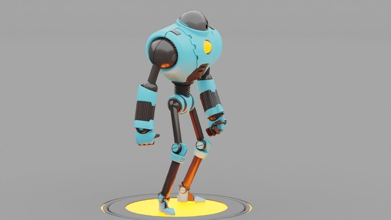 Android rigged- -animated character 3D model_3