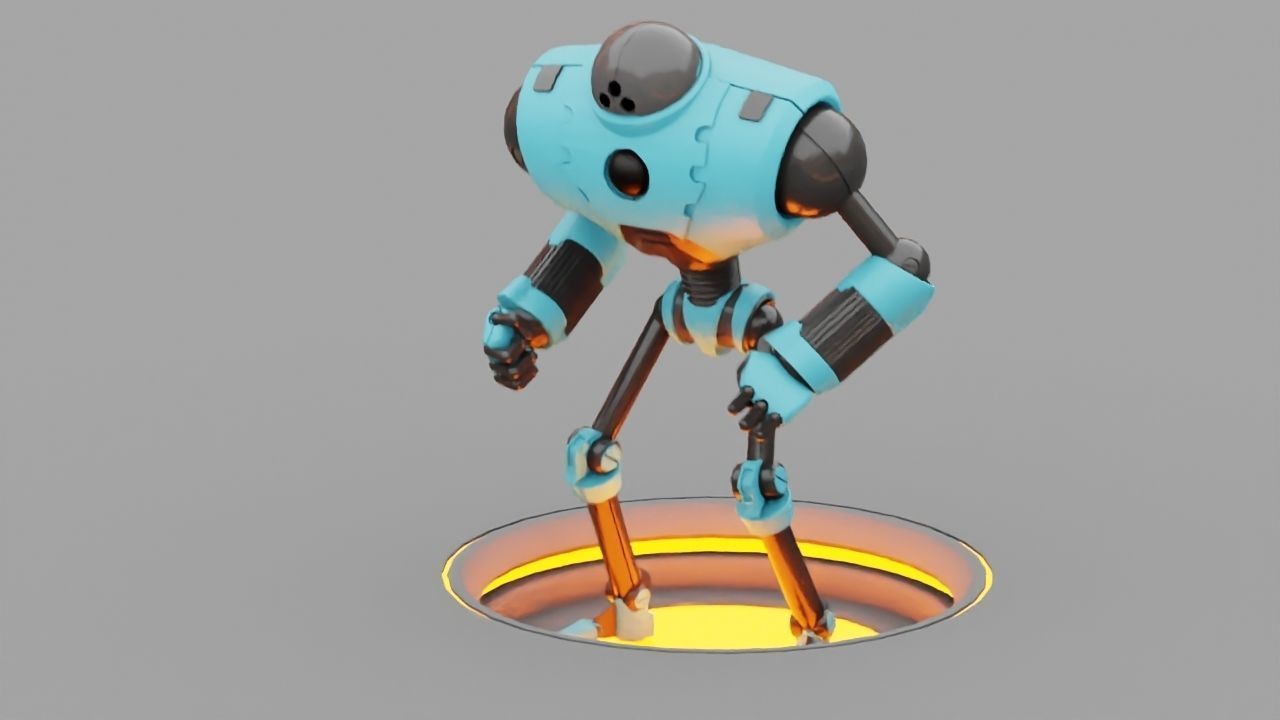 Android rigged- -animated character 3D model_2