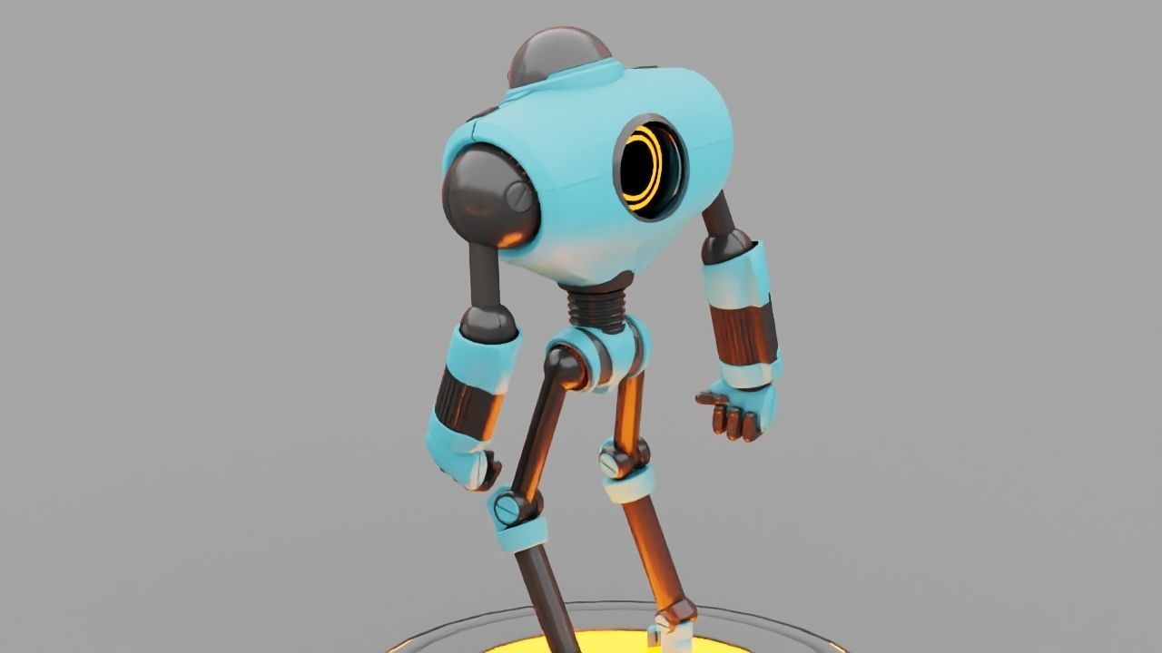 Android rigged- -animated character 3D model_5