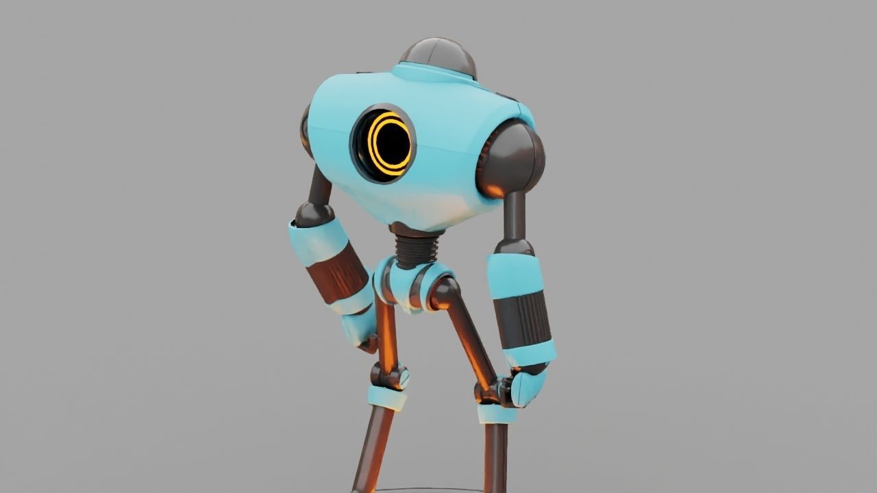 Android rigged- -animated character 3D model_4