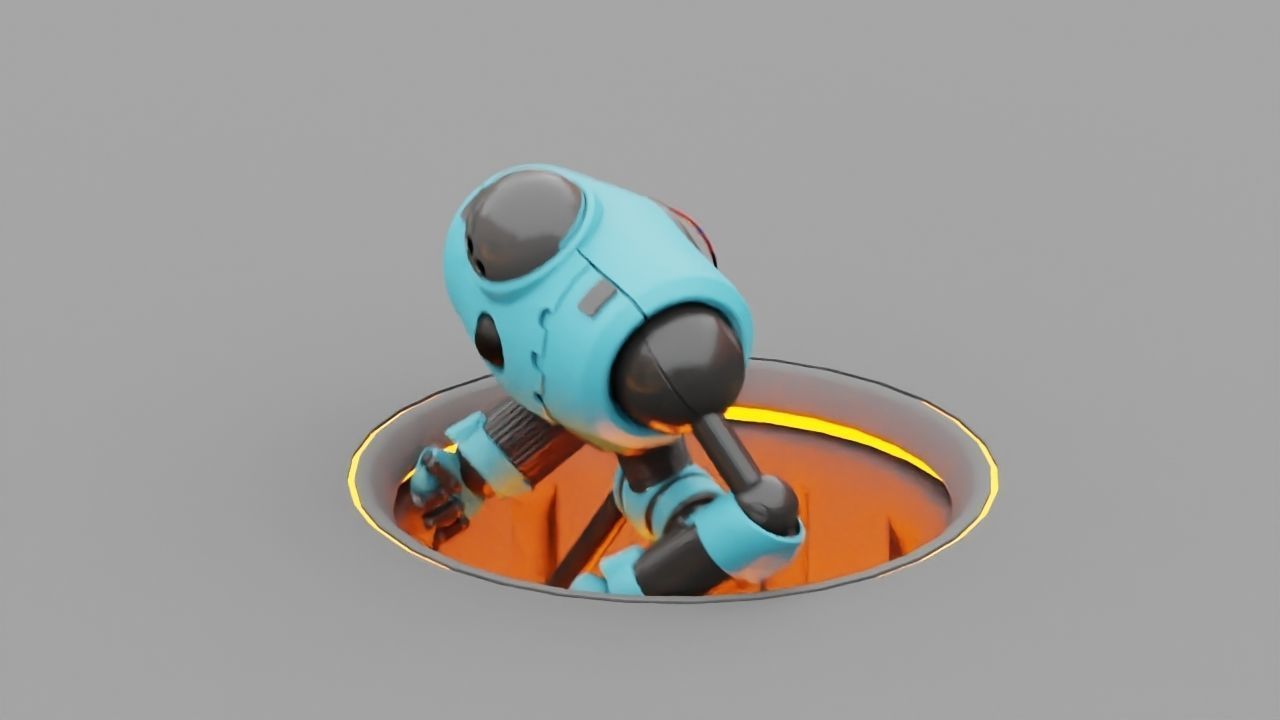 Android rigged- -animated character 3D model_1