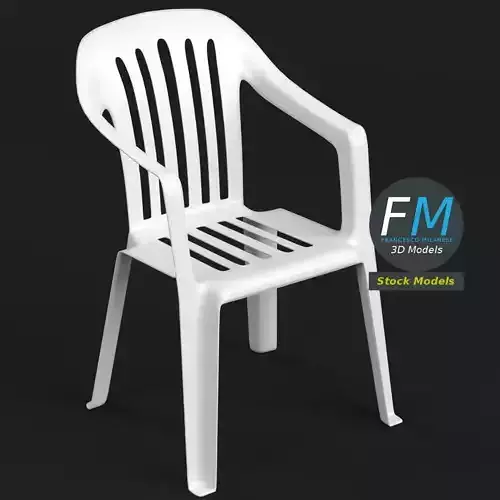 Plastic chair 3 3D model
