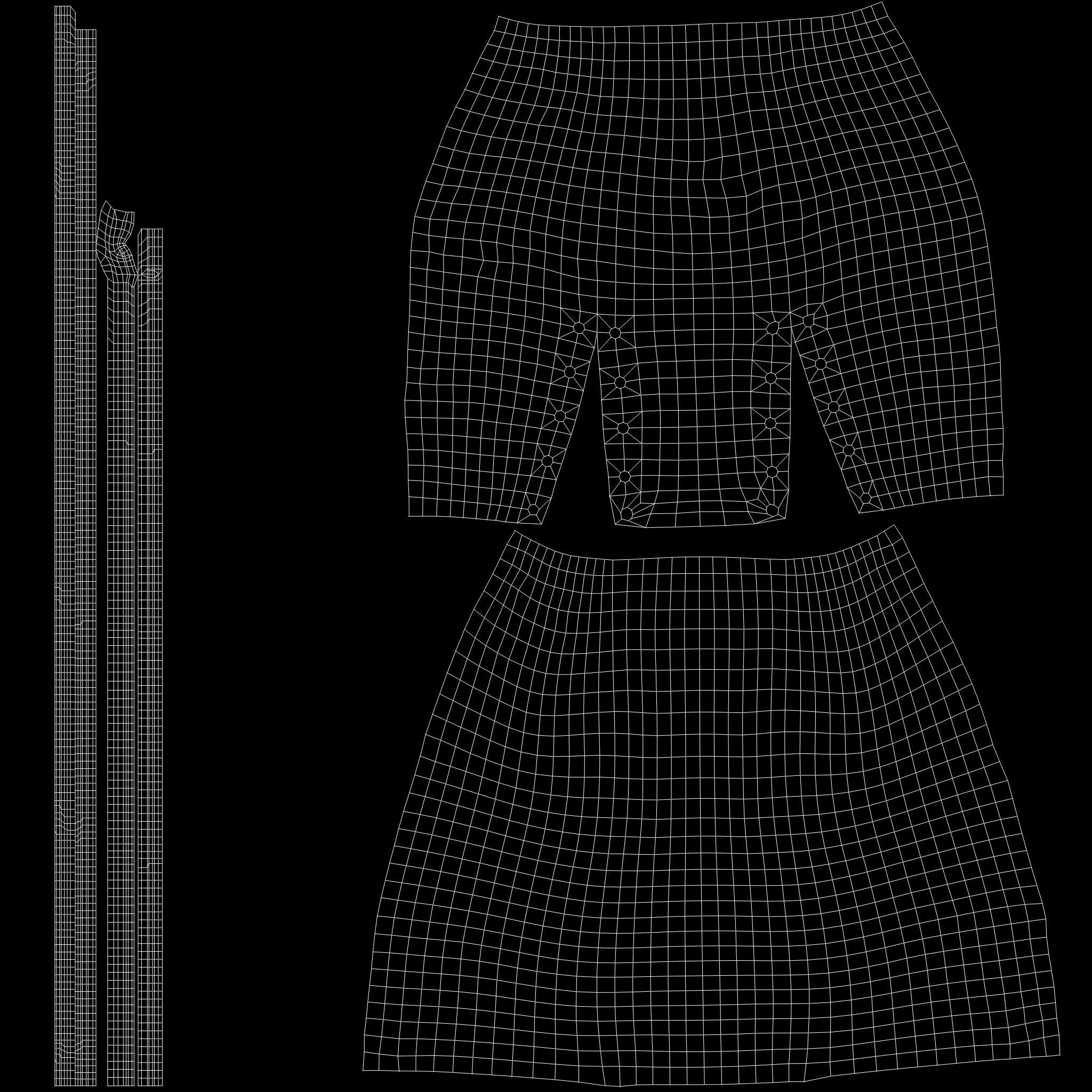 Black Cross Lace Up Bodycon High Waist Mini Leather Skirt Low-poly 3D model_13