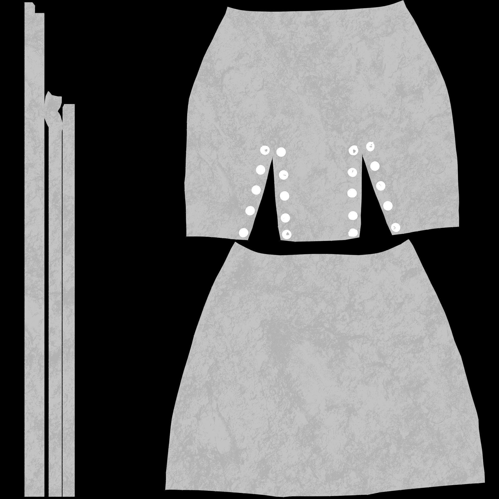 Black Cross Lace Up Bodycon High Waist Mini Leather Skirt Low-poly 3D model_11