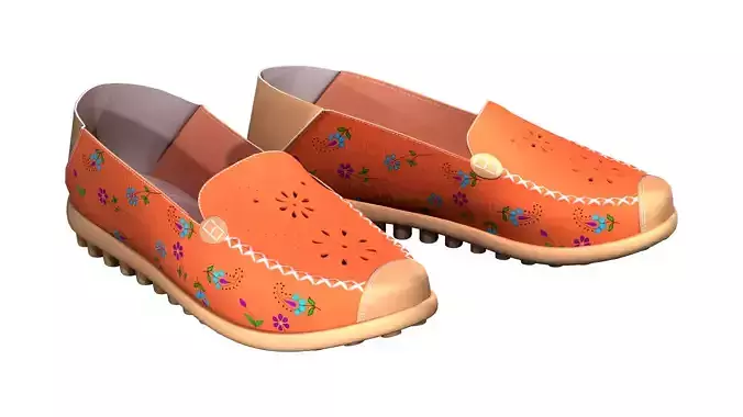 Floral Print Hollow Out Breathable Casual Slip On Flat Shoes