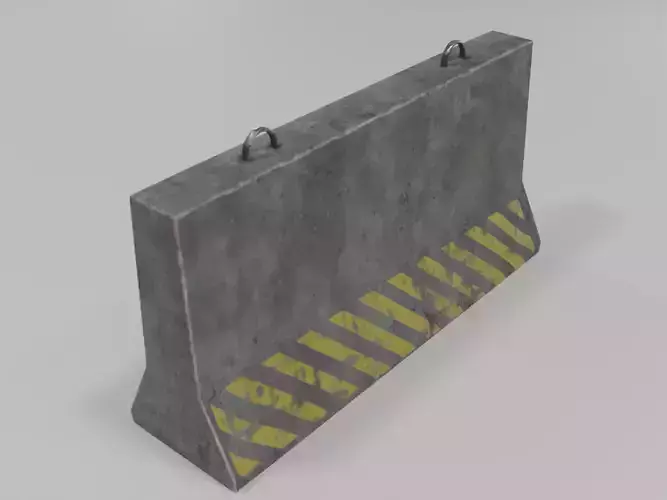 Barrier - Low Poly concrete with stripes