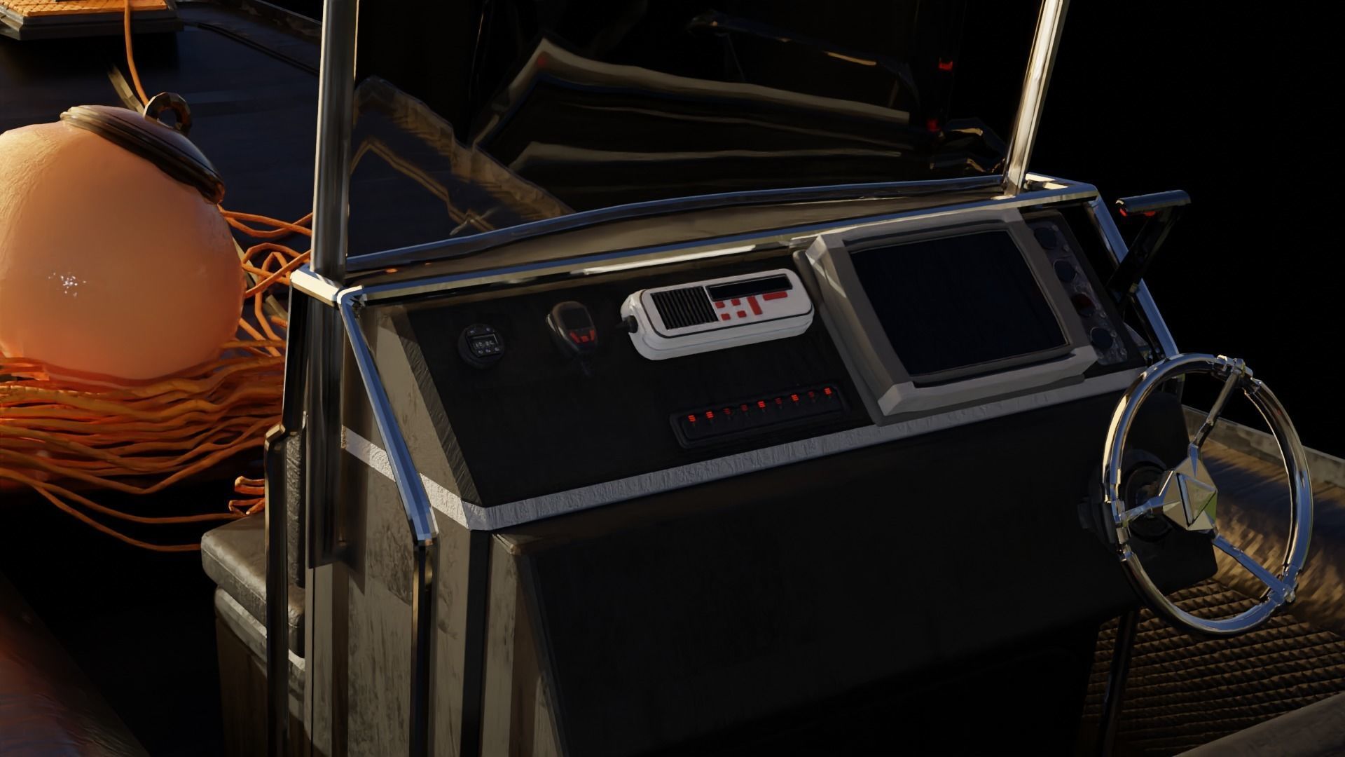 Luxury RIB Boat Asset 3D model_5