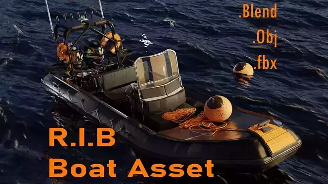 Luxury RIB Boat Asset  3D model