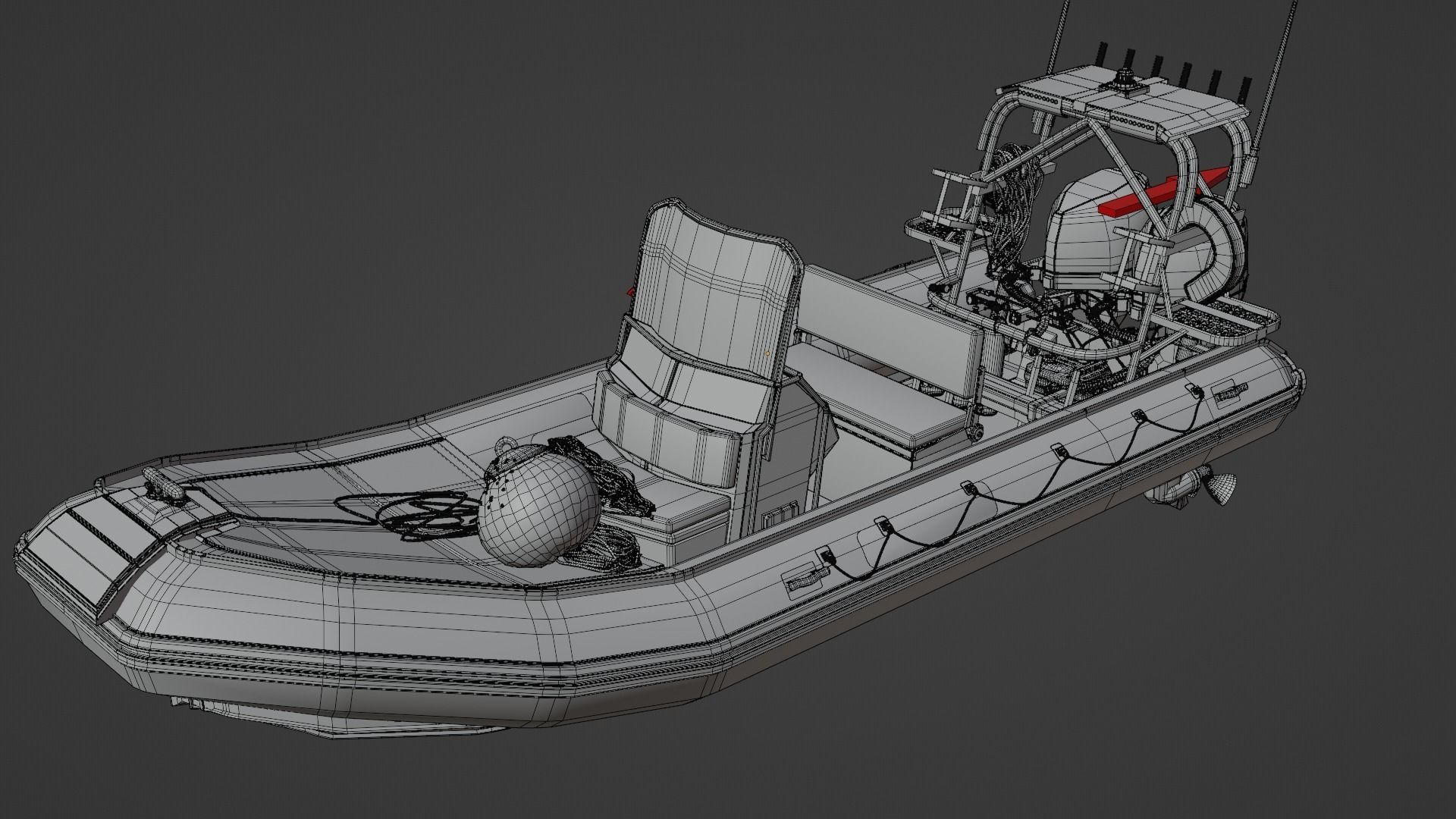 Luxury RIB Boat Asset 3D model_10