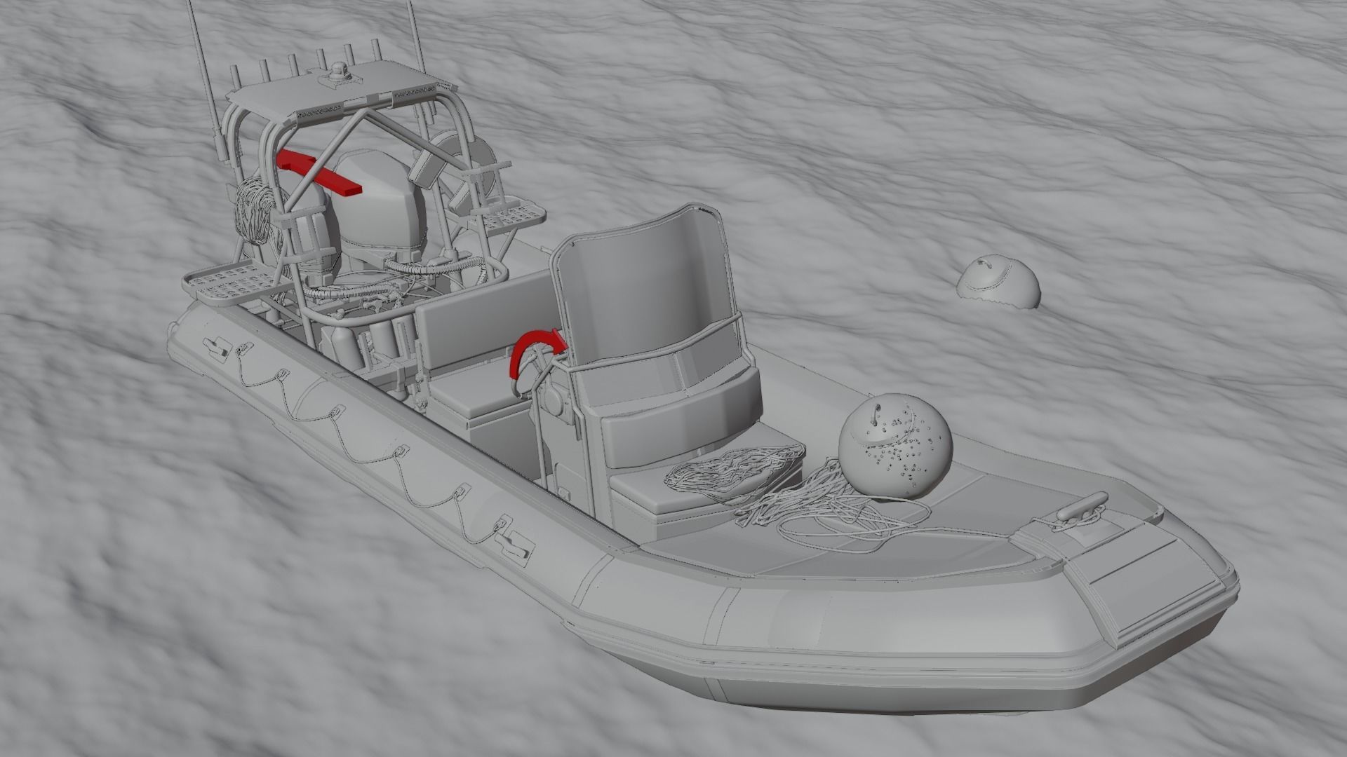 Luxury RIB Boat Asset 3D model_6