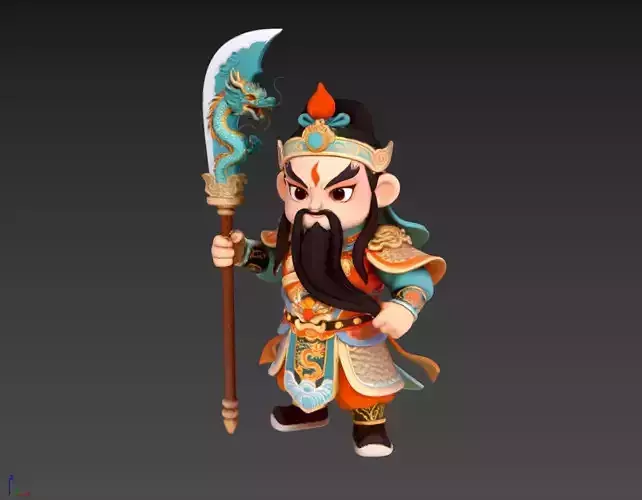 Warrior Saint Guan Yu also known as Guan Gong 3D model