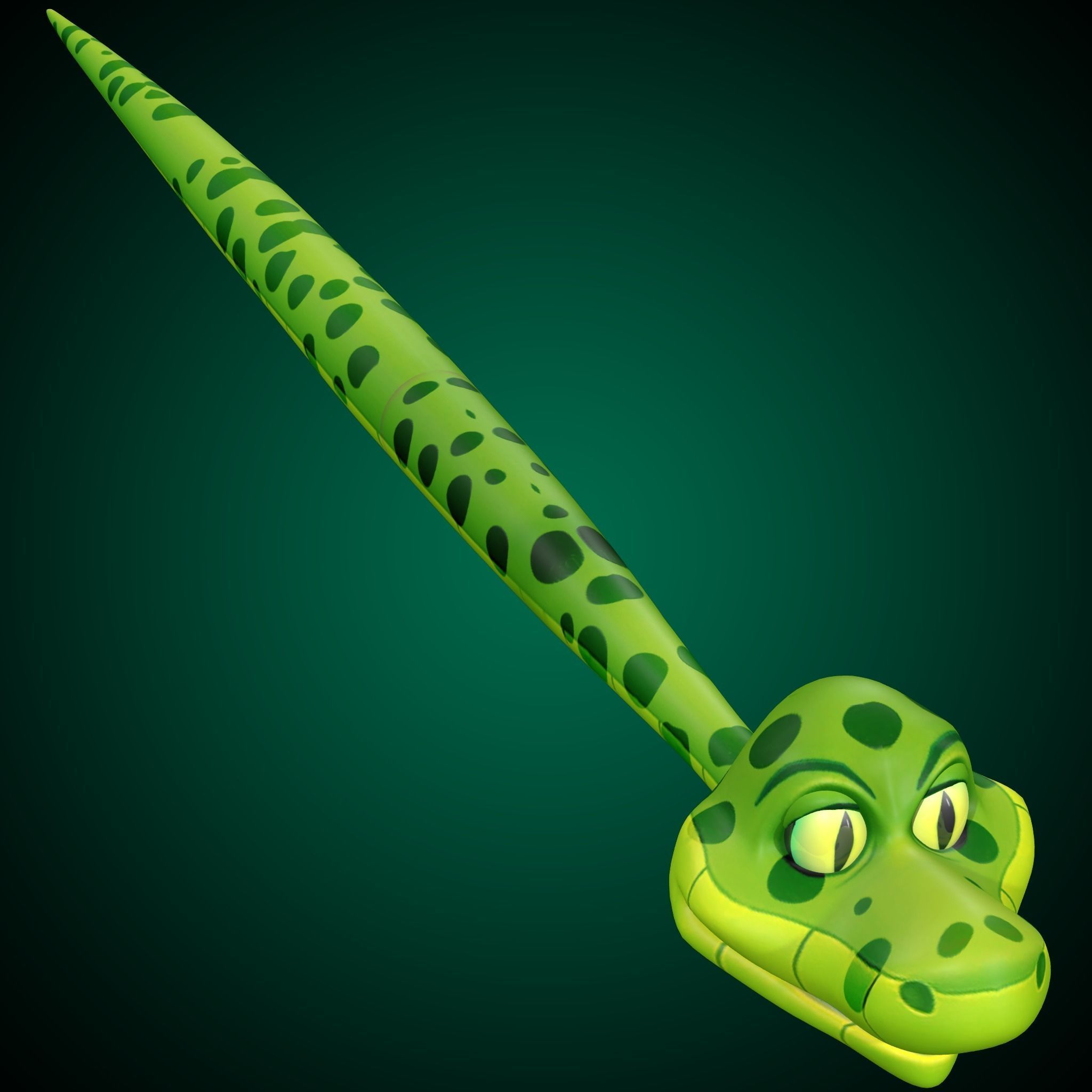 Cartoon Snake  Low-poly 3D model_1
