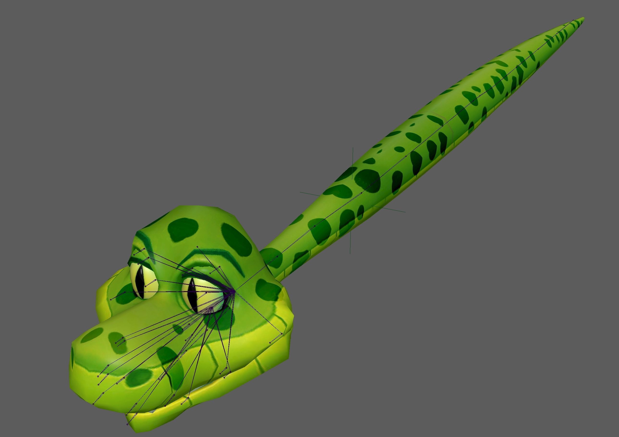 Cartoon Snake  Low-poly 3D model_6