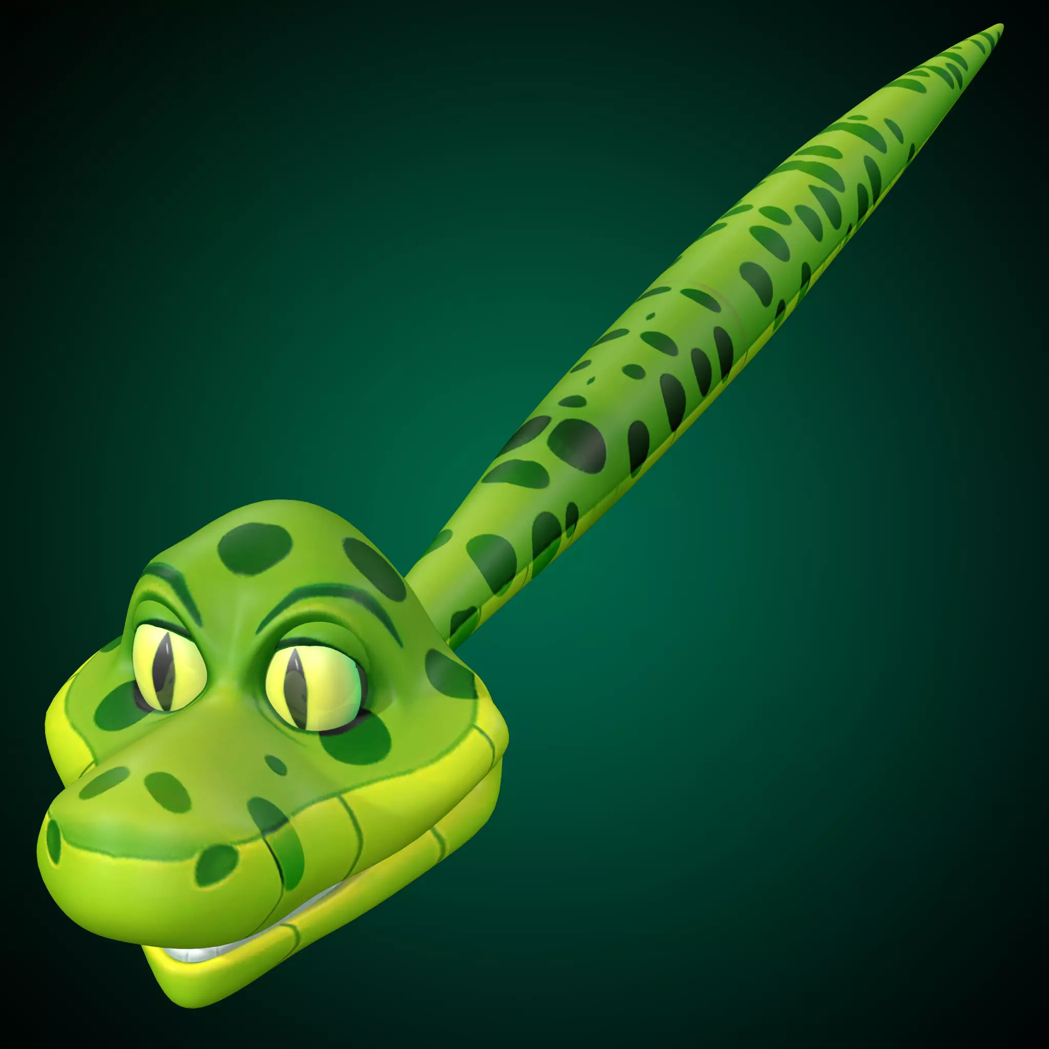 Cartoon Snake  Low-poly 3D model_0