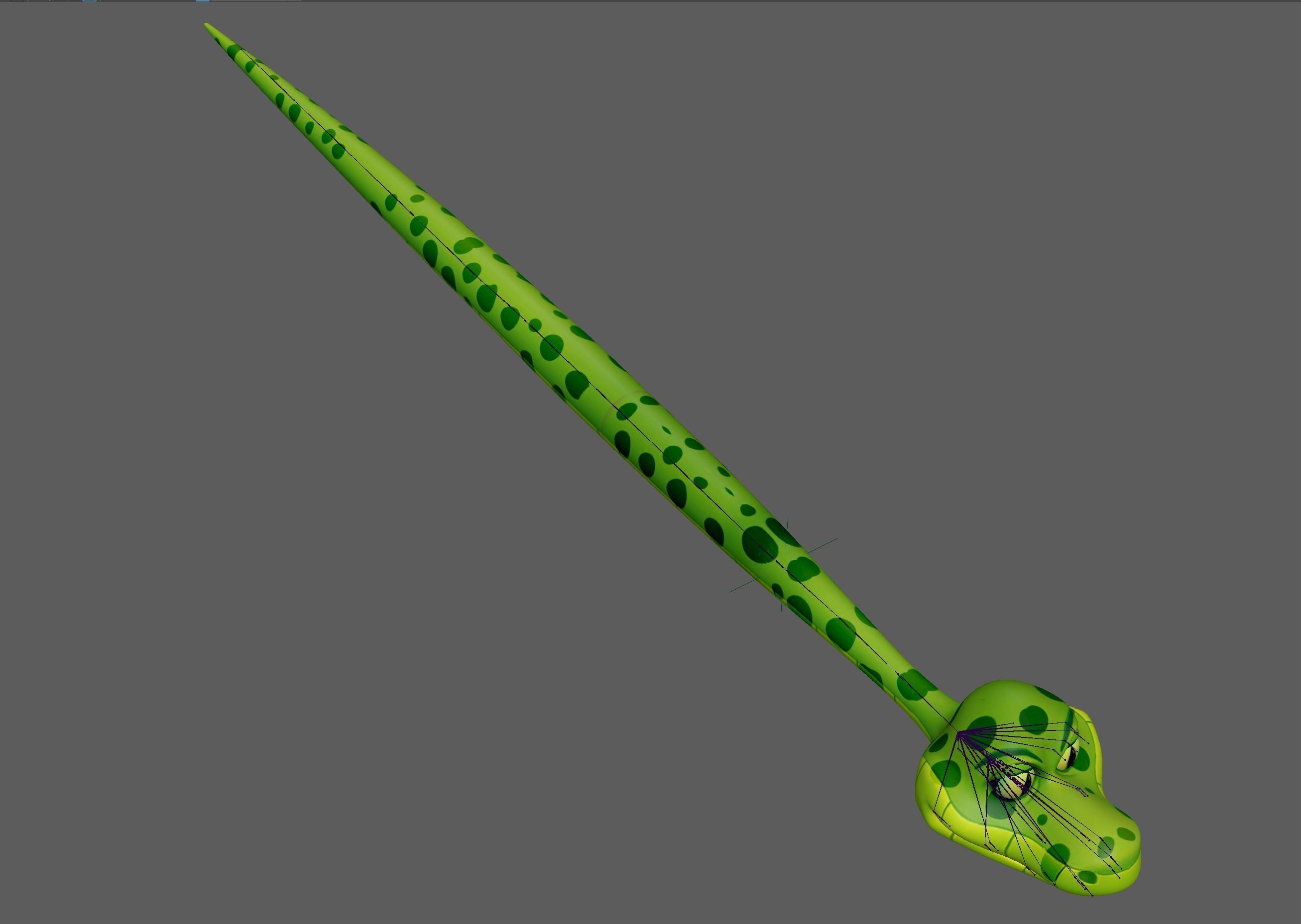 Cartoon Snake  Low-poly 3D model_8