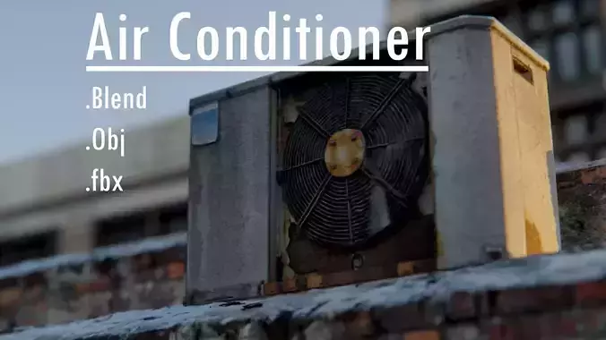Air Conditioner Unit  Low-poly 3D model