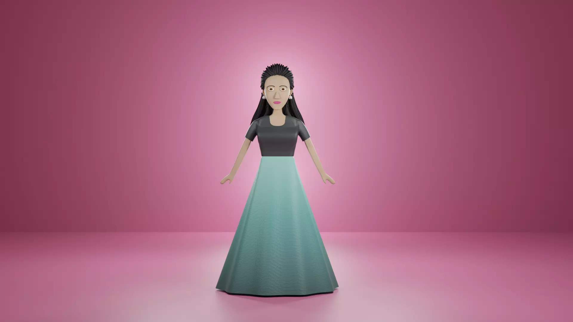 Cute Girl Free low-poly 3D model