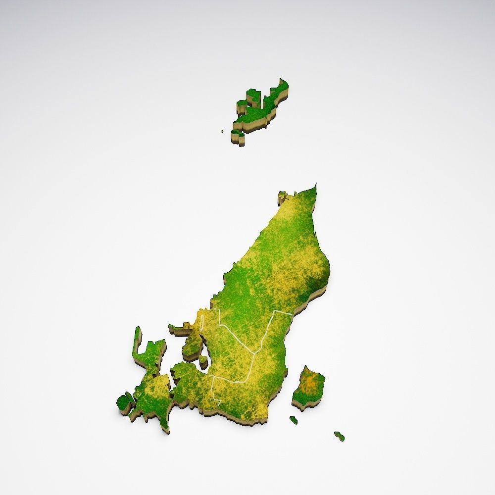 Bahrain country map 3d model 3D model_4